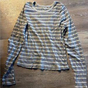 Pink Republic Light Gray Striped black and purple Long Sleeve Top